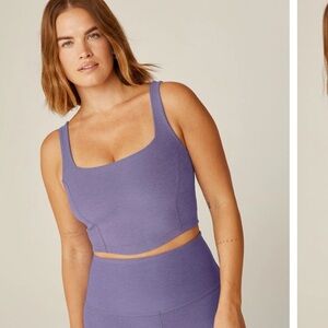 NWT indigo purple beyond yoga spacedye square neck “make plans”